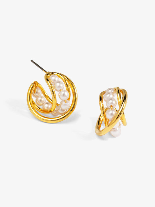 Looped Pearl Hoop Earring