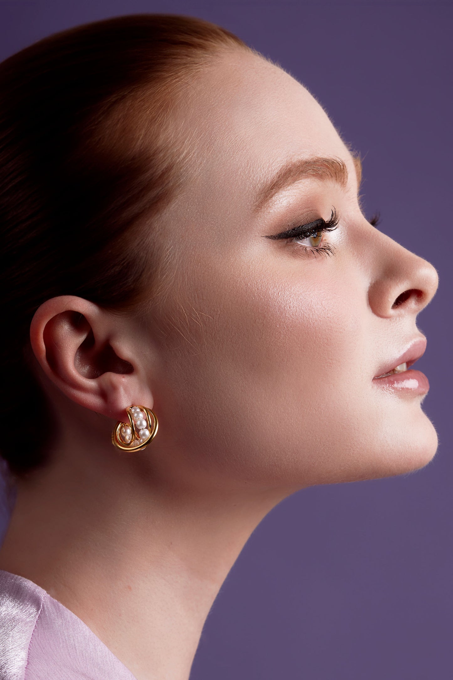 Looped Pearl Hoop Earring