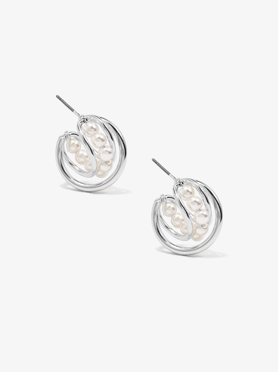 Looped Pearl Hoop Earring