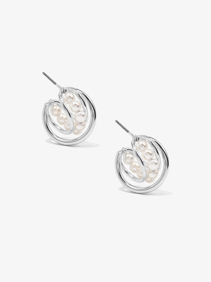 Looped Pearl Hoop Earring