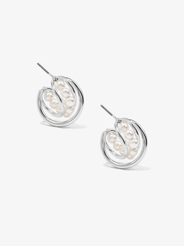 Looped Pearl Hoop Earring