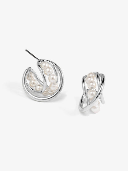 Looped Pearl Hoop Earring