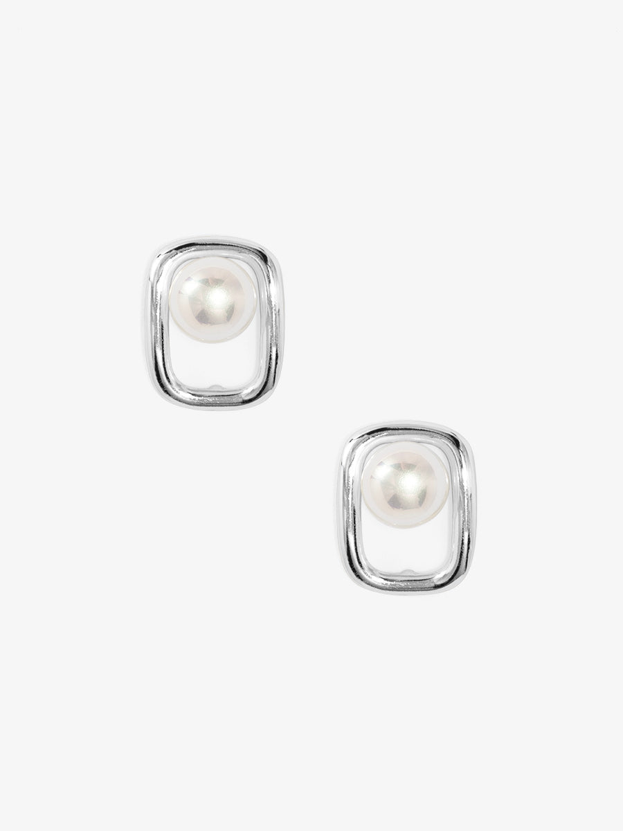 Square Pearl Stud Earring