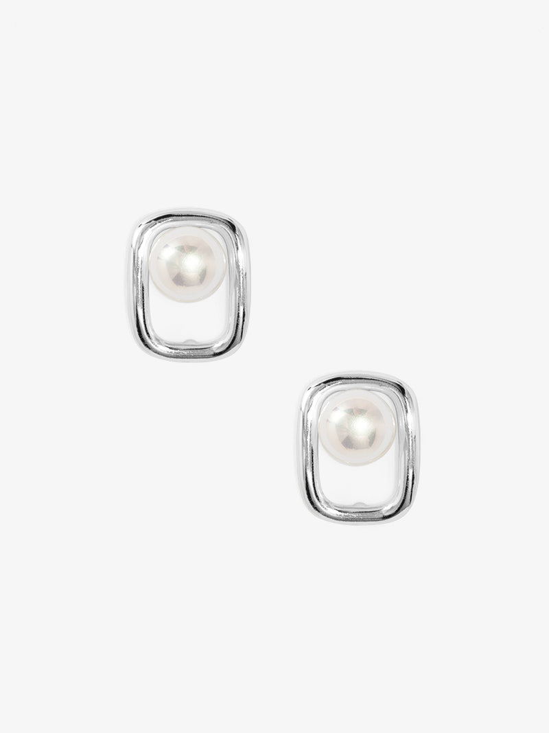 Square Pearl Stud Earring