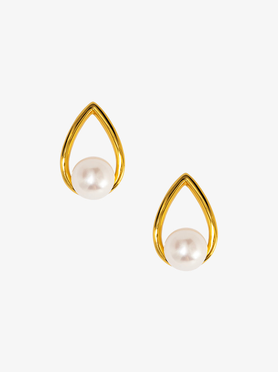 Teardrop Pearl Stud Earring