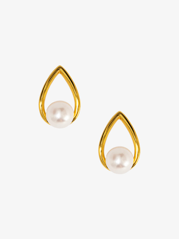 Teardrop Pearl Stud Earring