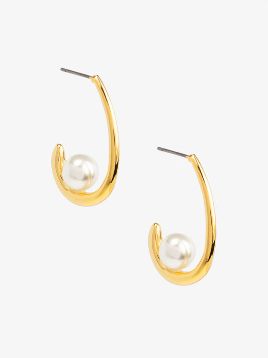 Moon Pearl Drop Earring