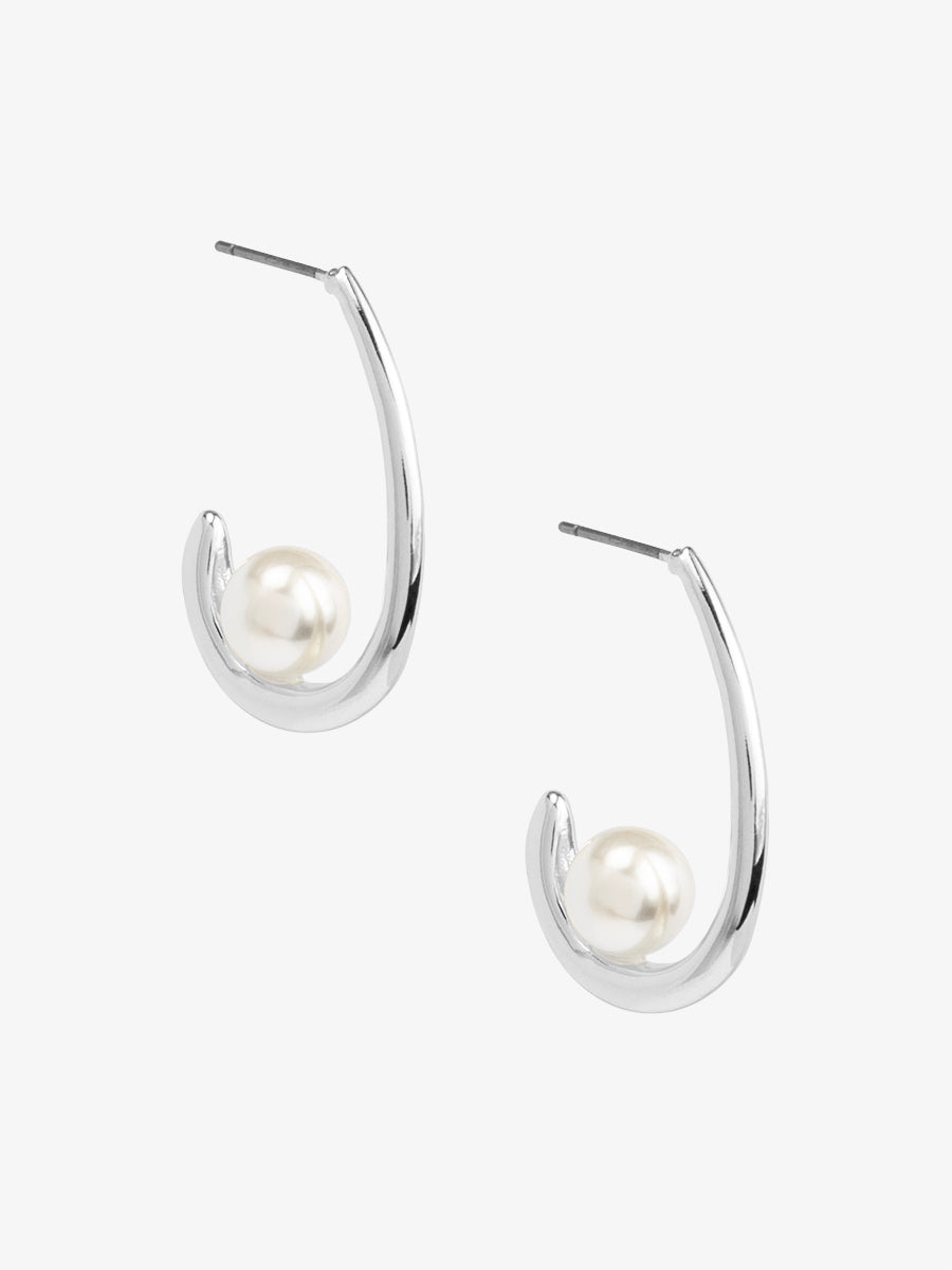 Moon Pearl Drop Earring