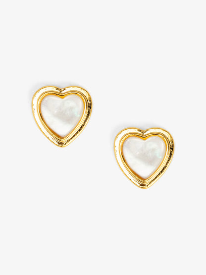 Sea Light Heart Mother Of Pearl Stud