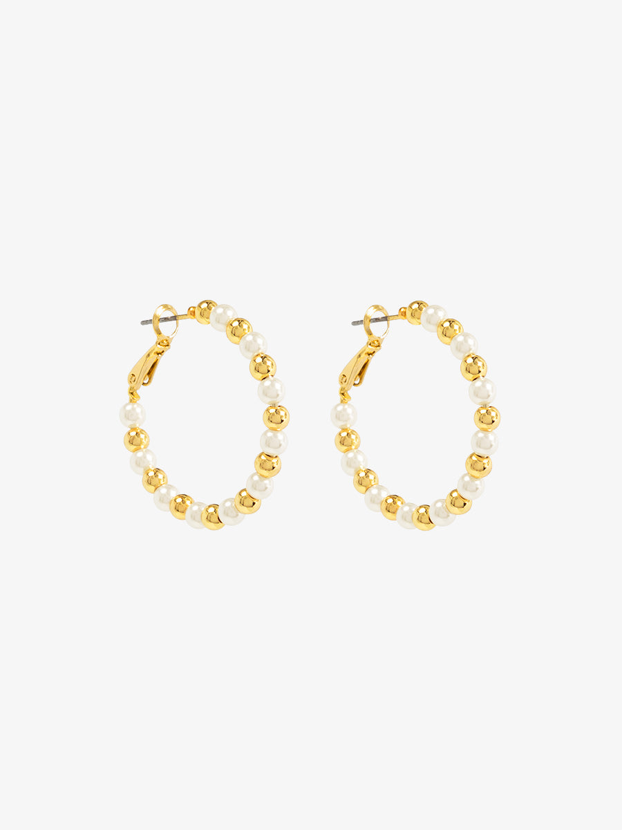 Mixed Bead Small Hoop Earring