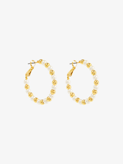 Mixed Bead Small Hoop Earring