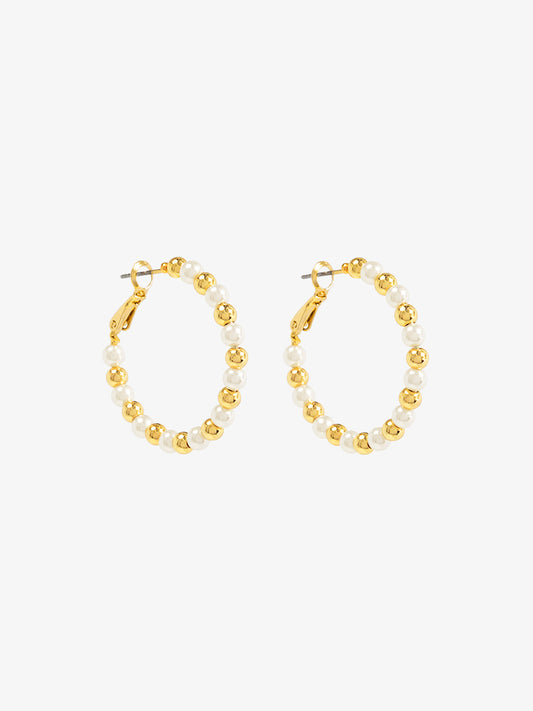 Mixed Bead Small Hoop Earring
