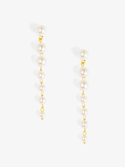 Graduated Pearl Linear Drop Earring