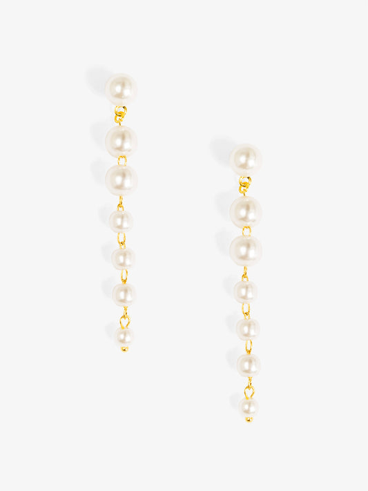 Graduated Pearl Linear Drop Earring