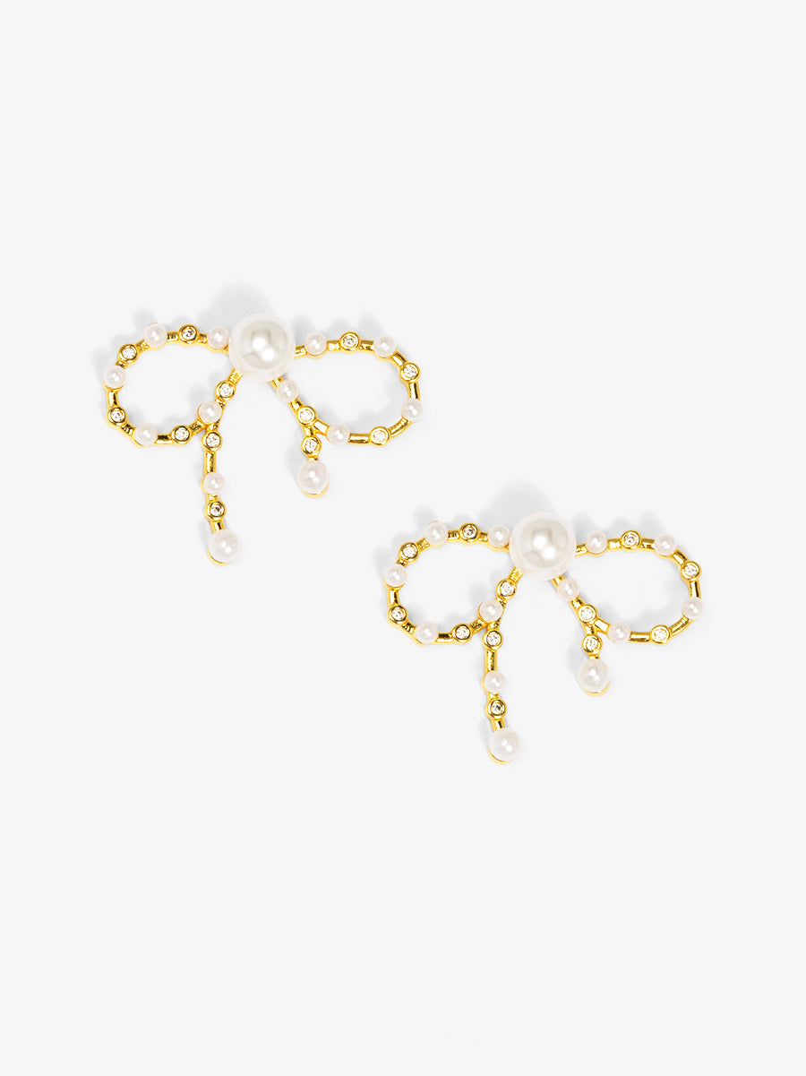 Crystal Bow Stud Earring