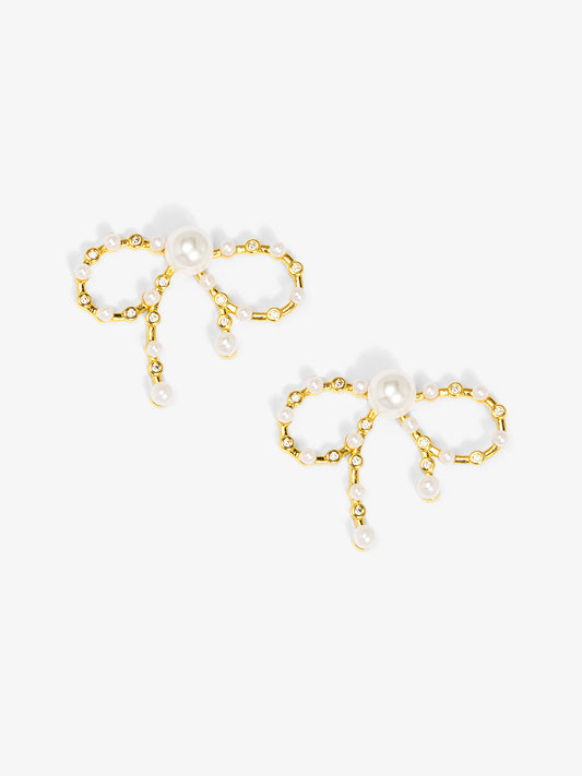 Crystal Bow Stud Earring