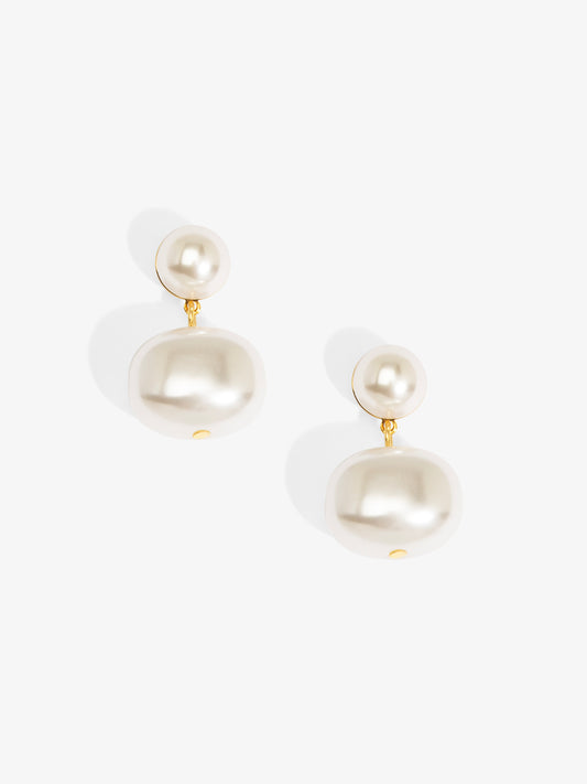 Pebble Pearl Drop Earring