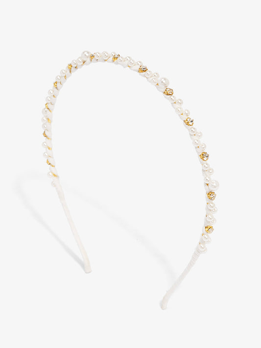 Petite Pearl and Crystal Beaded Headband