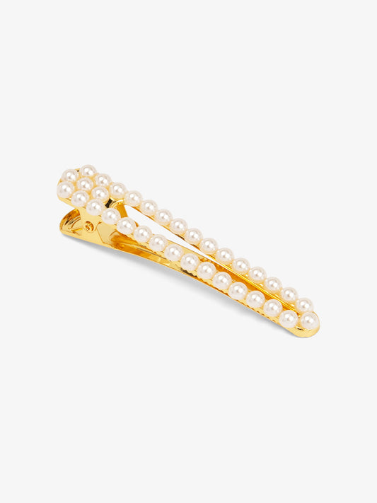 Double Row Pearl Bar Hair Clip