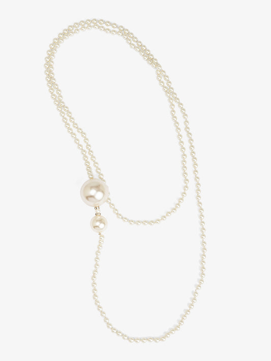 Give These Pearls a Whirl Long Layered Necklace