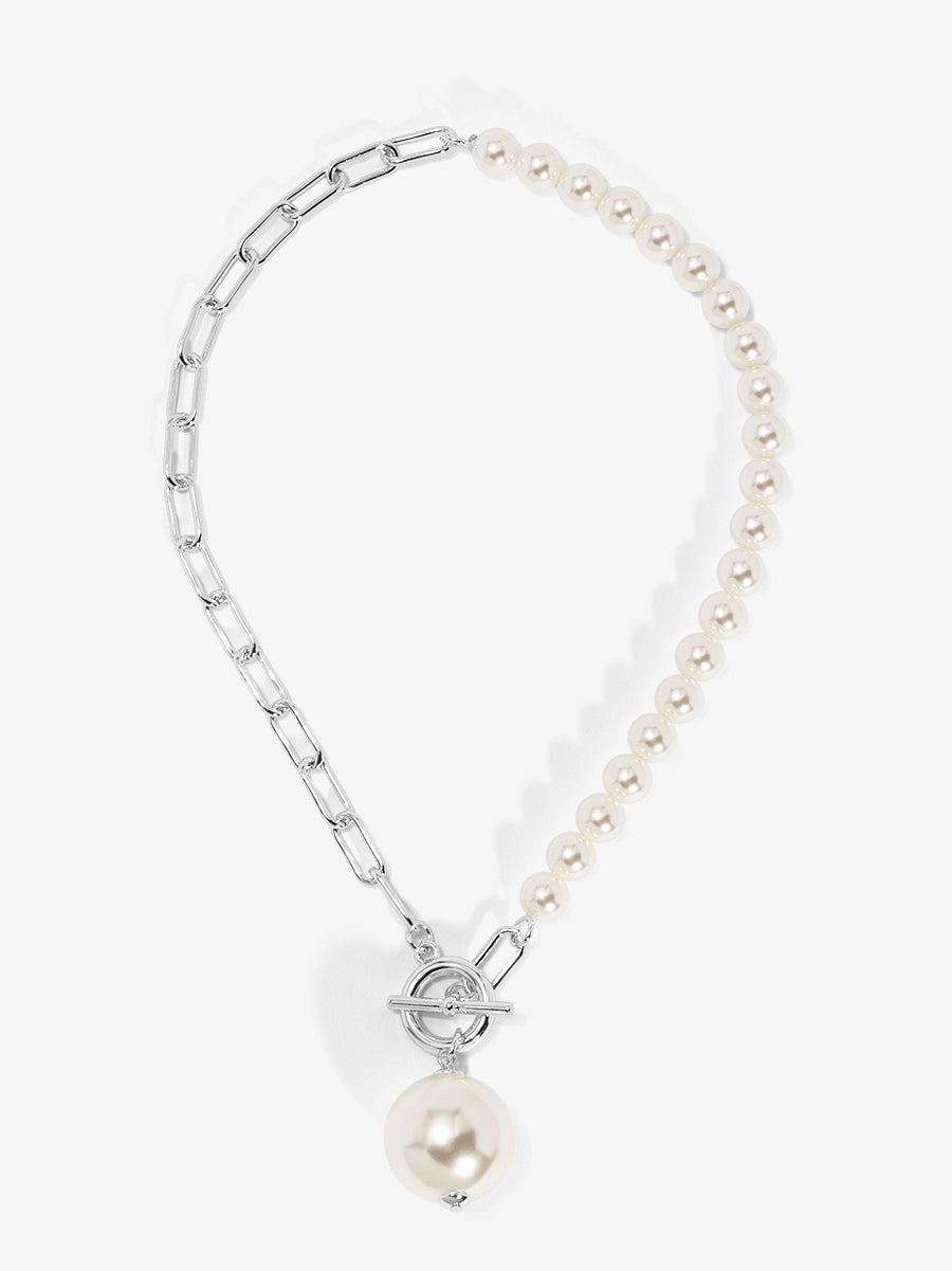 Chain and Pearl Pendant Necklace