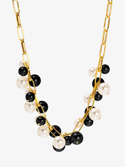 Pearl and Chain Collar Necklace