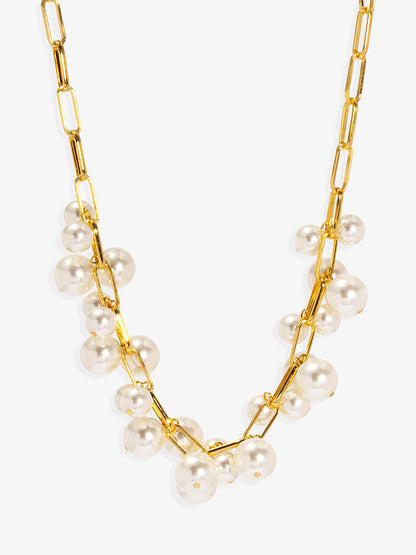 Pearl and Chain Collar Necklace