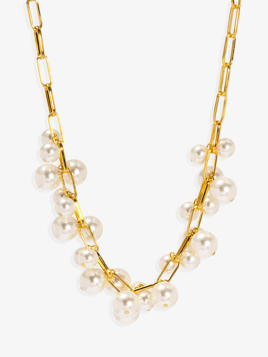 Pearl and Chain Collar Necklace