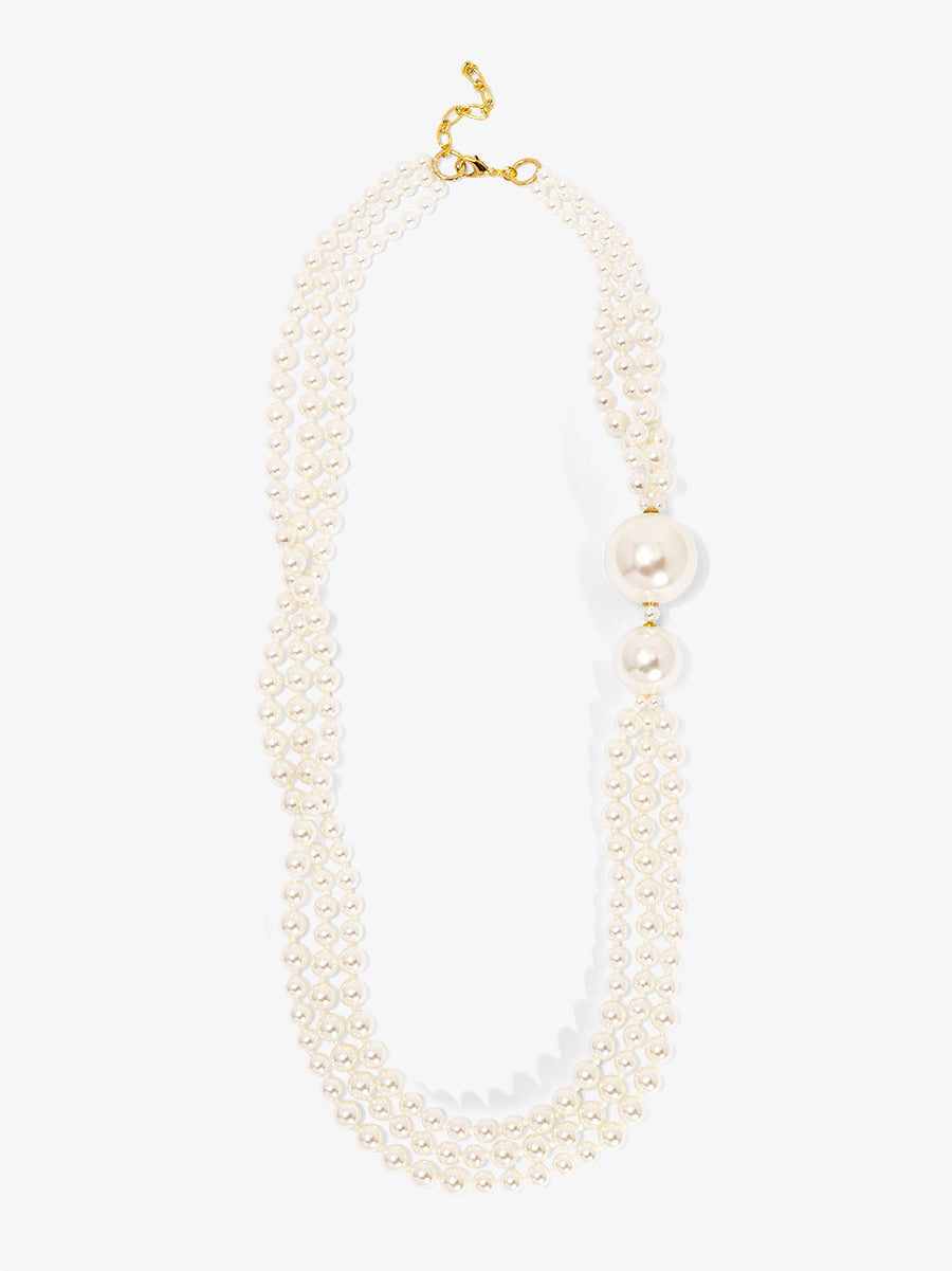Long Necklace with Oversized Pearls