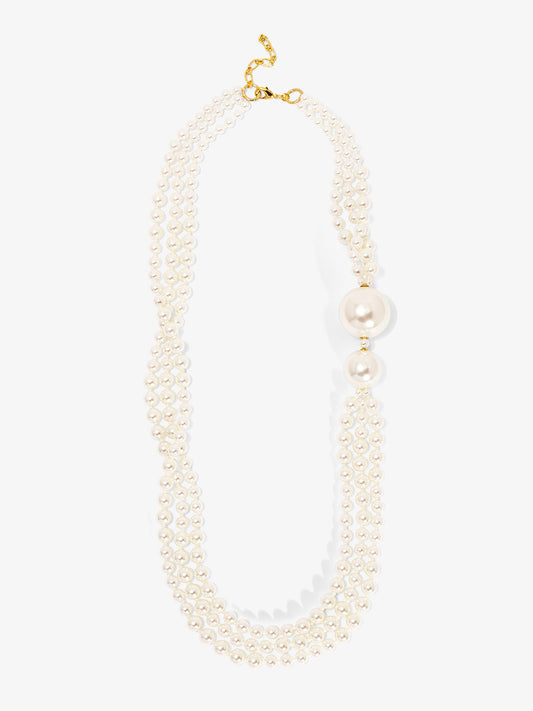 Long Necklace with Oversized Pearls