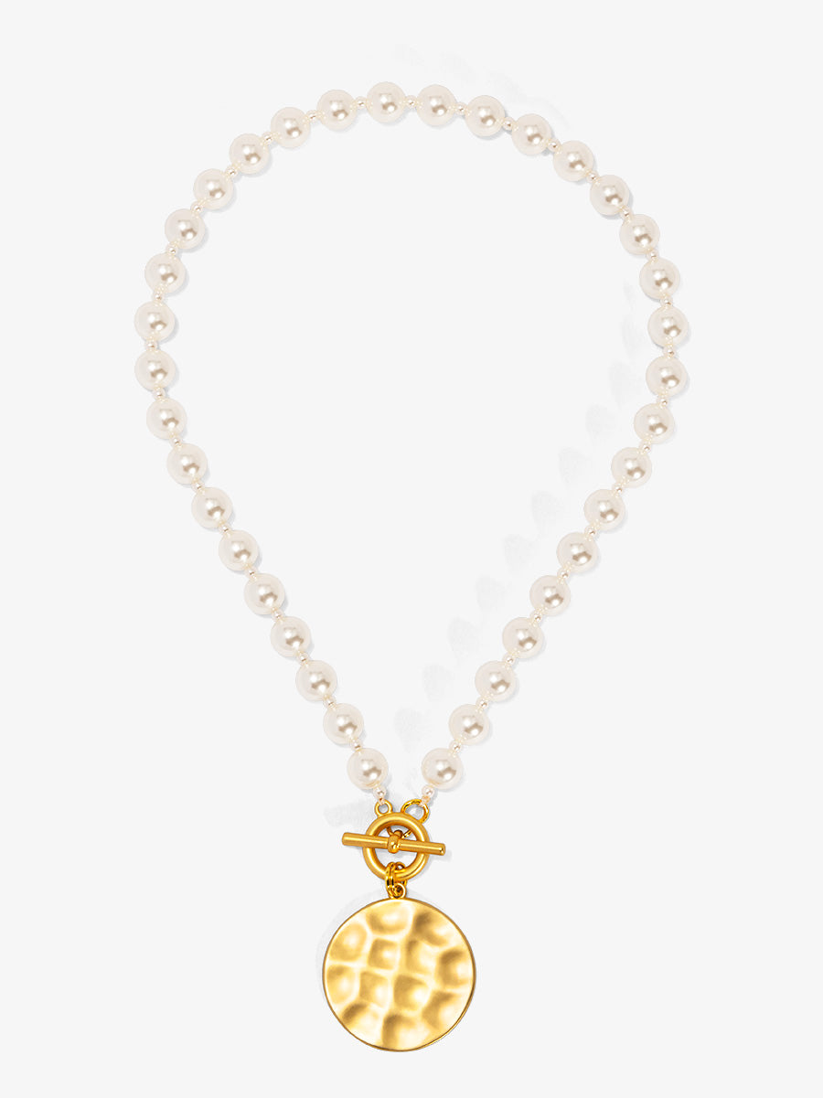 Pearl & Charm Collar Necklace