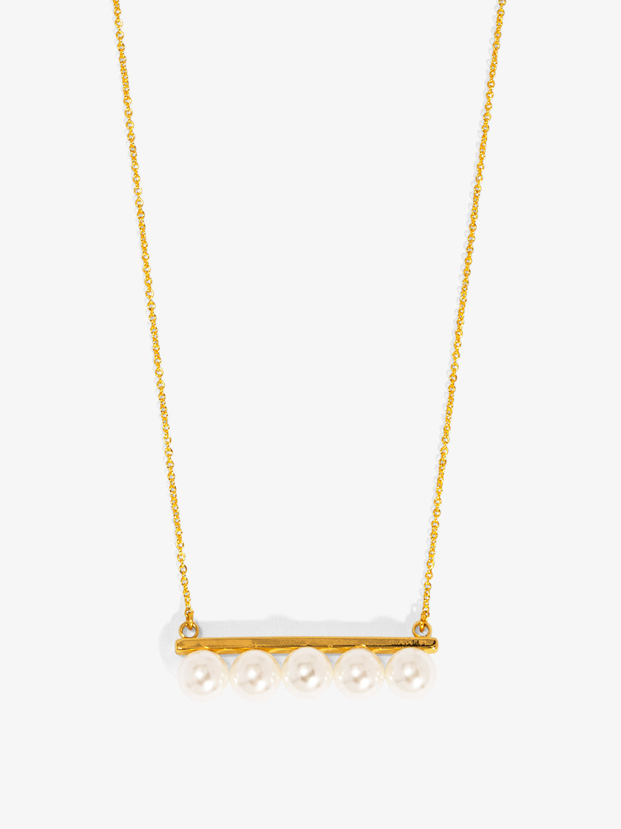 Pearl Bar Collar Necklace