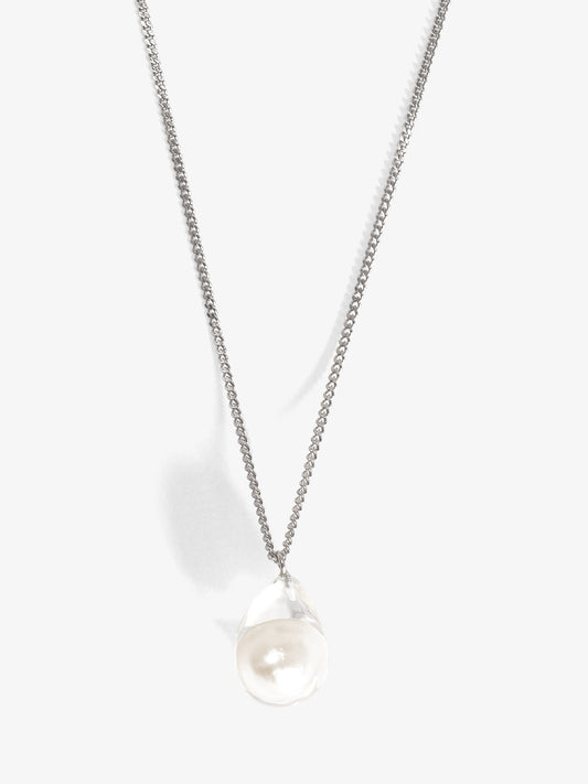 Lucite Covered Pearl Collar Necklace