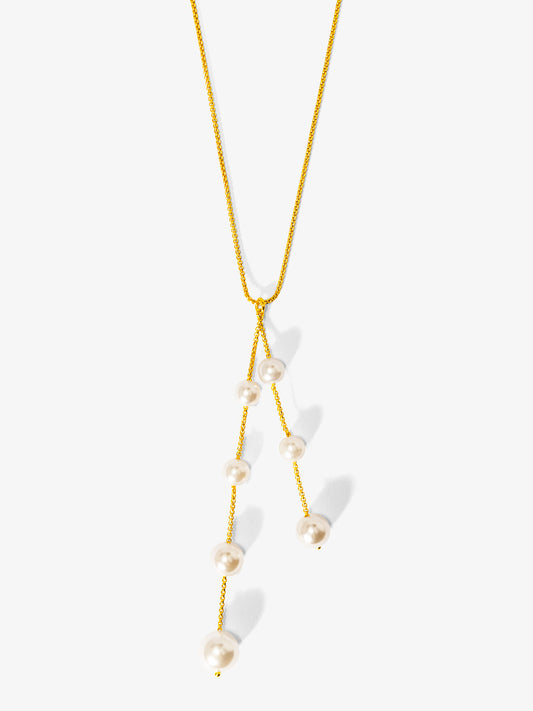 Pearl Lariat Collar Necklace