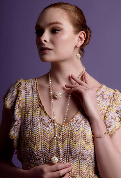 Clustered Pearl Collar Necklace