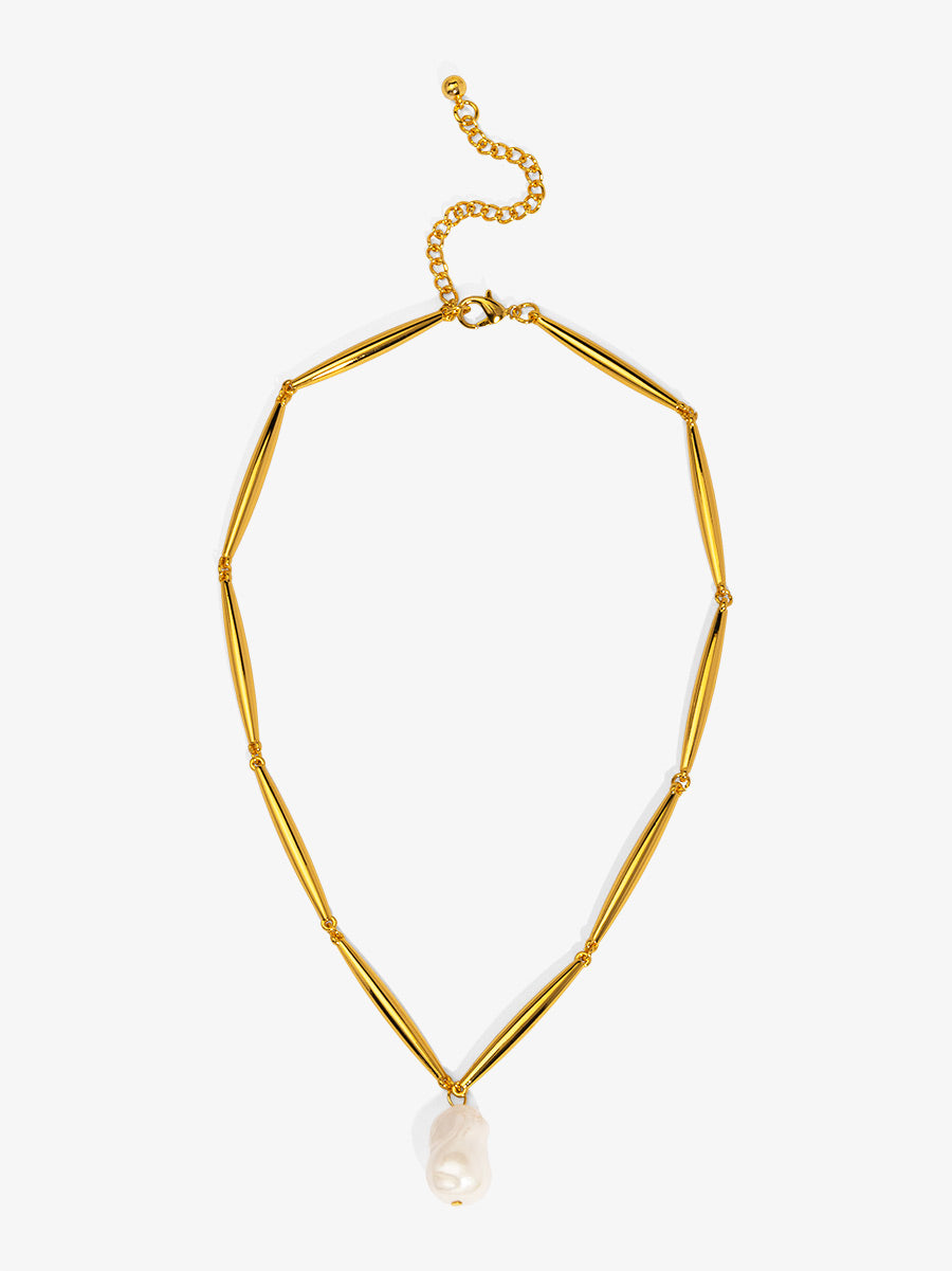 Baroque Pearl Pendant Short Necklace