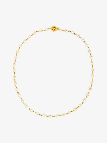 Small Pearl Beaded Magnet Short Necklace