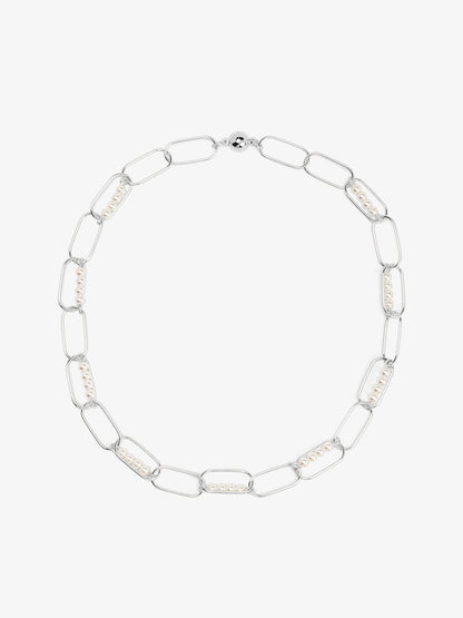 Linear Pearl Chain Short Necklace