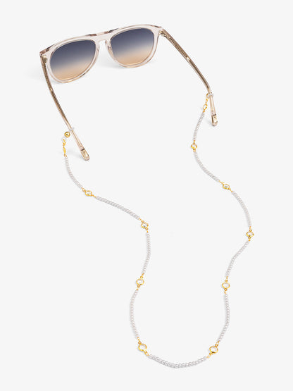 Micro Pearl Beaded and Crystal Glass Chain