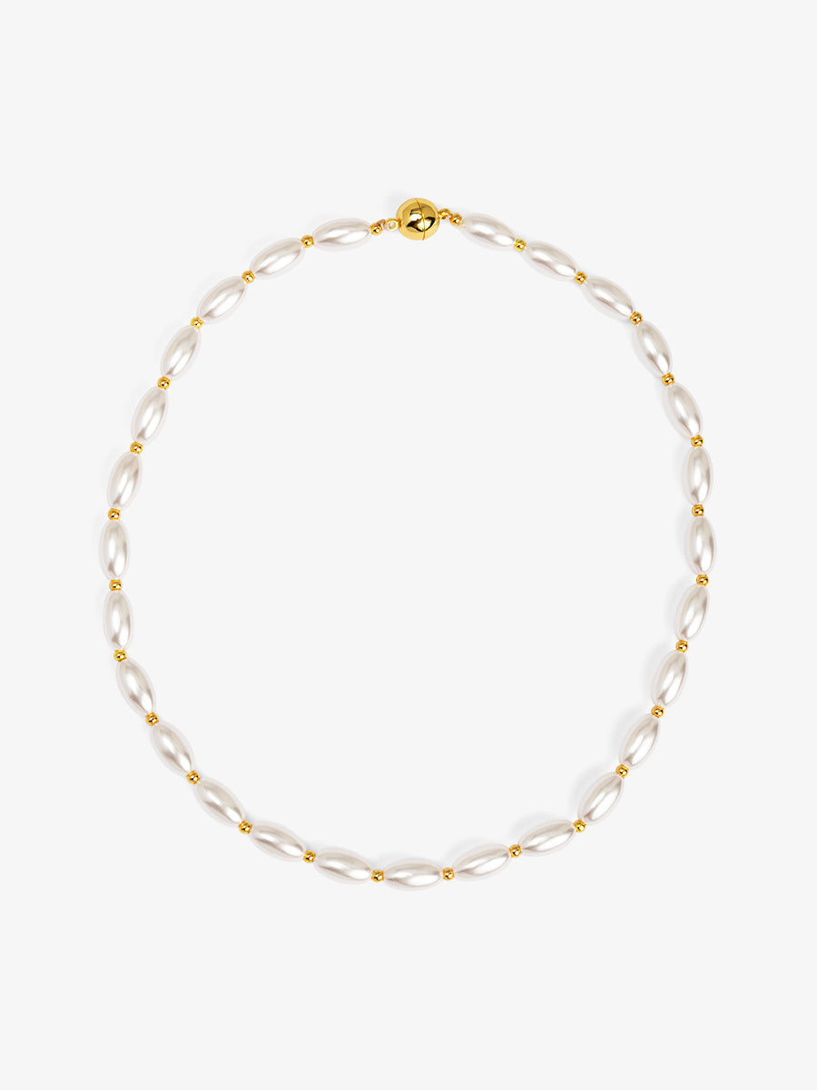 Rice Pearl Magnet Necklace