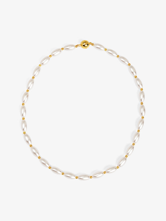 Rice Pearl Magnet Necklace