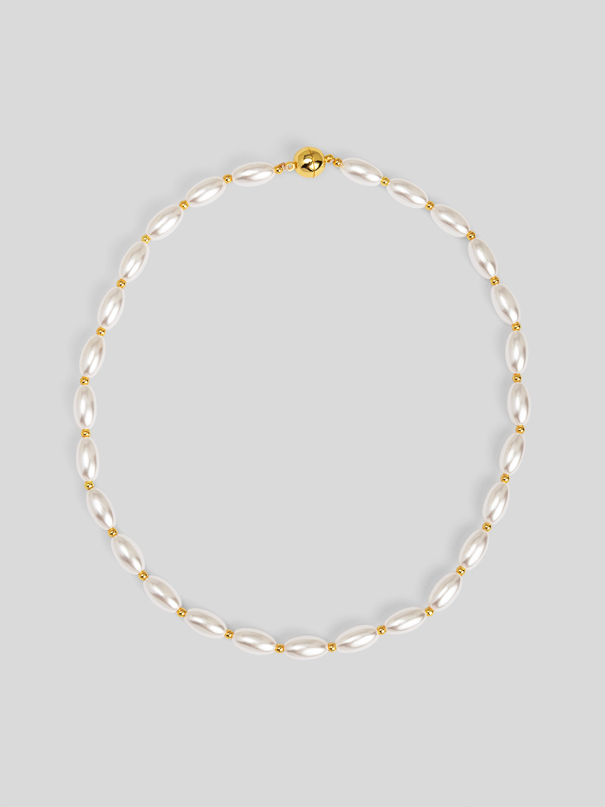 Rice Pearl Magnet Necklace