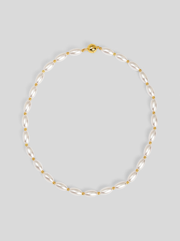 Rice Pearl Magnet Necklace