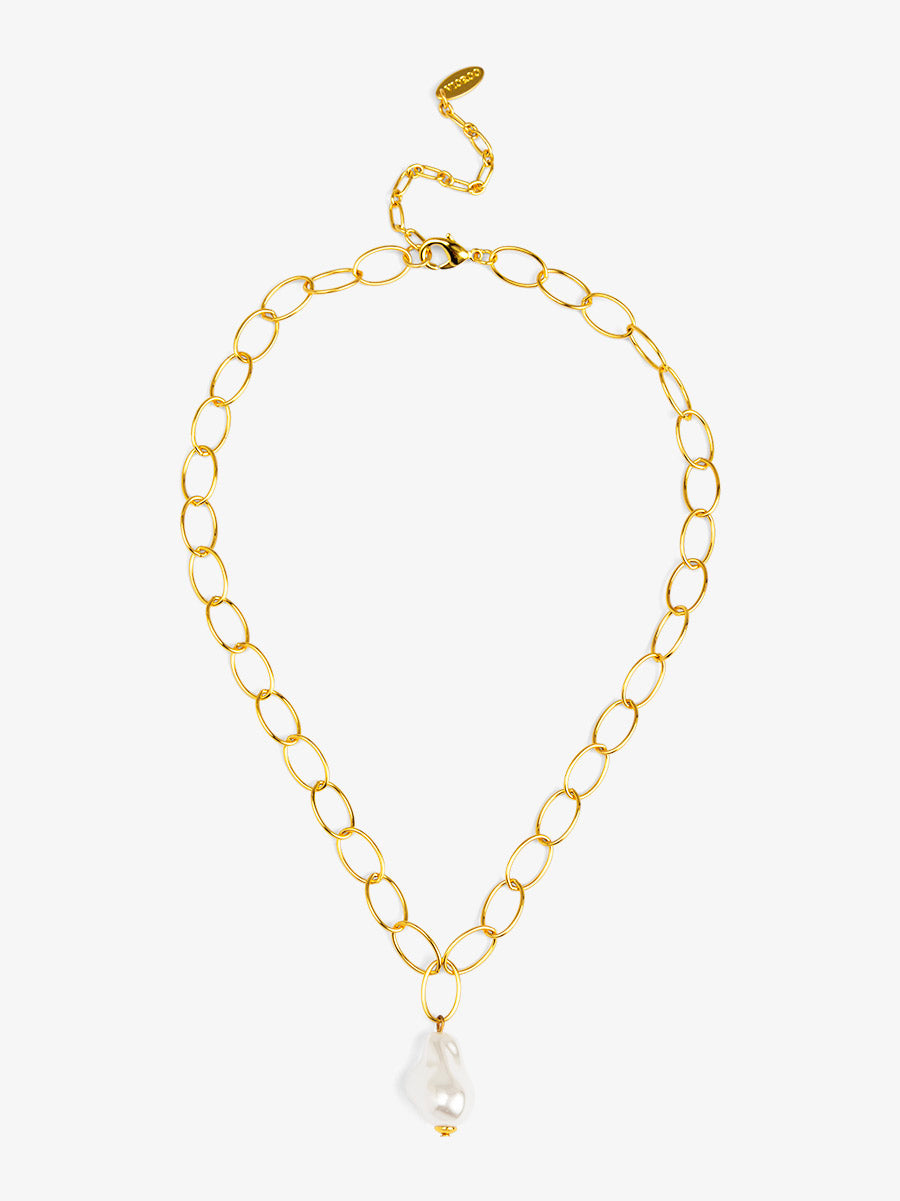 Baroque Drop Pendant Necklace