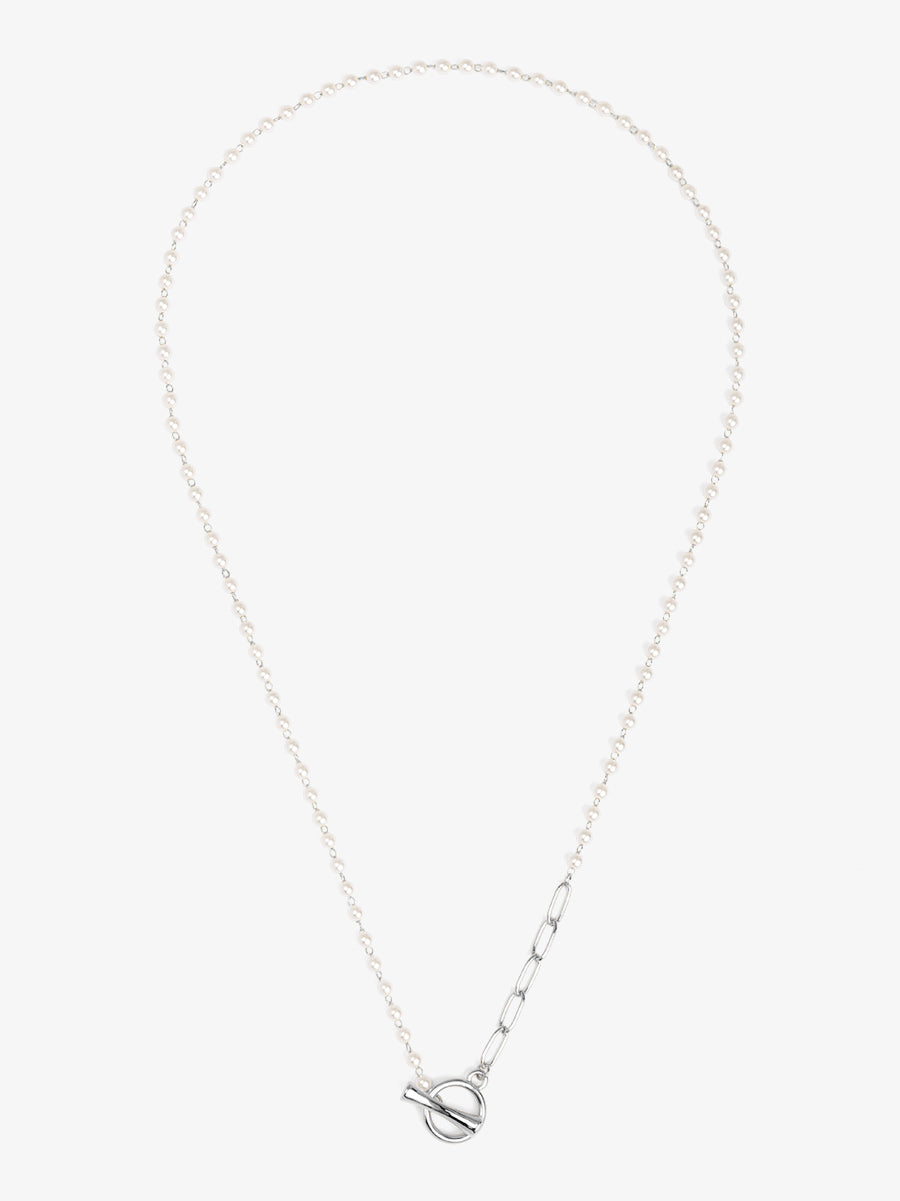Petite Pearl Link Toggle Necklace