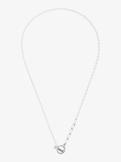 Petite Pearl Link Toggle Necklace