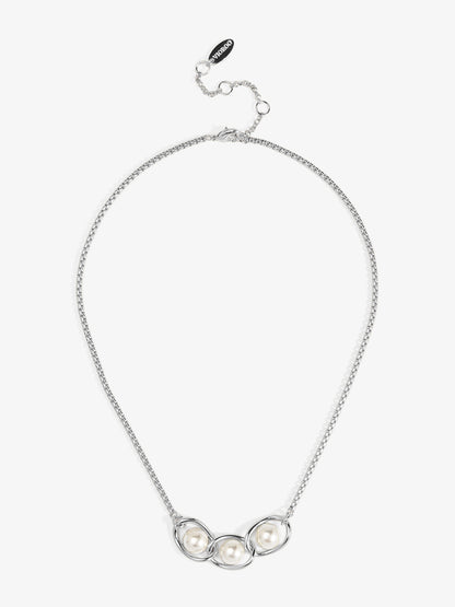 Twisted Orbit Pearl Necklace