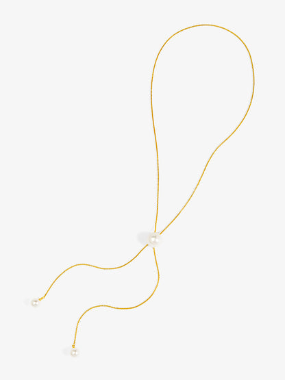 Pearl Slider Lariat Necklace
