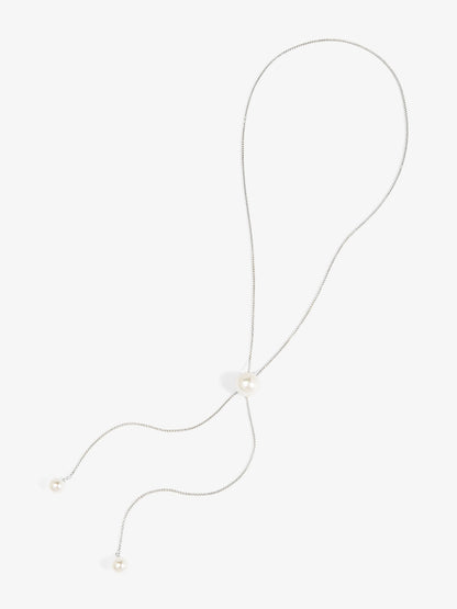 Pearl Slider Lariat Necklace
