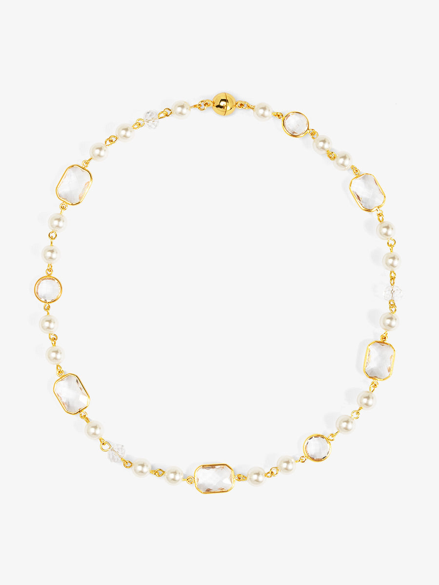 Prism Pearl Magnet Collar Necklace